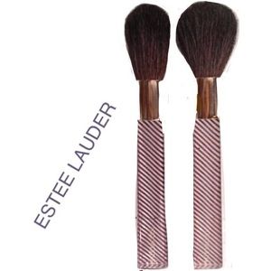 NEW (2) ESTEE LAUDER Cosmetic Brush Set LIMITED EDITION Blue Lucite Handles